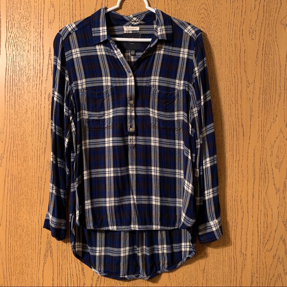 American Eagle, Blue Plaid Blouse